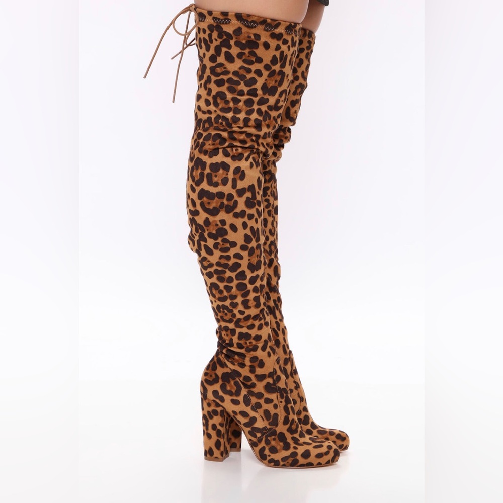 Thigh High Boots - Leopard